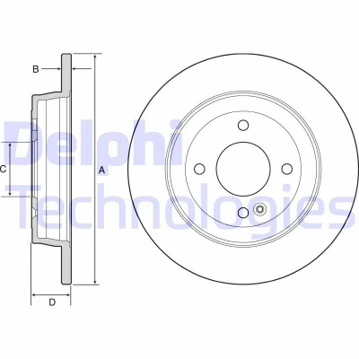 Billede af DELPHI BG4564 Bremseskiver 262 10 4 fuldstændigt olieret ubehandlet uden hjullejer, ABS sensorring KIA: Rio 3, Stonic Hatchback,
