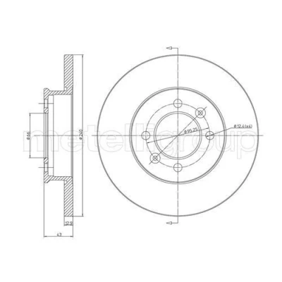 Billede af METELLI Bremseskive 240mm 12,8mm 4 fuldstændigt 23 0136 Bremseskiver, Skivebremser
