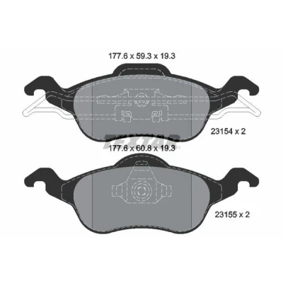 Billede af TEXTAR 2315402 Bremseklodser Ikke forberedt til slidindikator FORD: Focus Mk1 Hatchback, Stationcar, Sedan