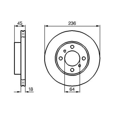 Billede af BOSCH 0 986 478 572 Bremseskiver 236 18 4 100 ventileret olieret MITSUBISHI: Carisma Hatchback, Sedan