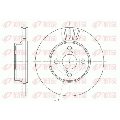 Billede af REMSA 6742.10 Bremseskiver foraksel 255, 255 25 4 ventileret TOYOTA: Corolla IX Hatchback, Station Wagon, Prius II Liftback