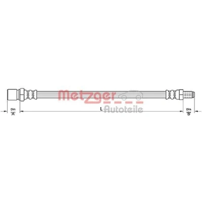 Billede af METZGER 4110310 Bremseslange 442 FIAT: Panda II Hatchback