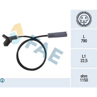 Billede af FAE 78017 ABS Sensor bagaksel Induktiv 2 790 BMW: 3 Coupe, Sedan, Cabriolet