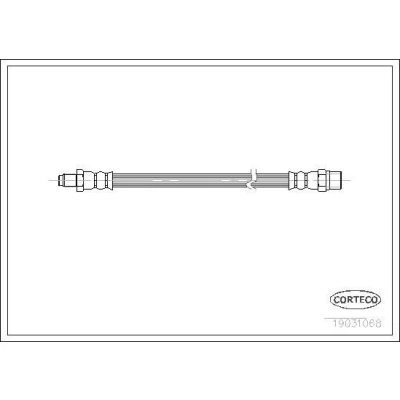 Billede af CORTECO 19031068 Bremseslange bagaksel 170 VOLKSWAGEN: Transporter 4 Bus, 5,
