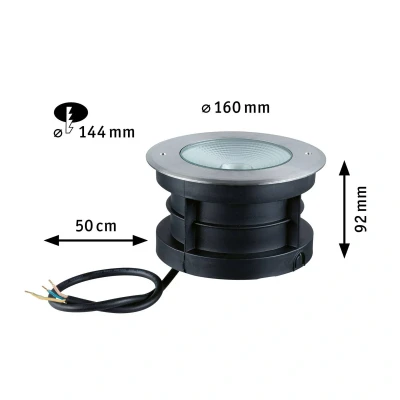 Billede af Paulmann Vanea LED indbygget gulvlampe IP67, Ø 16cm