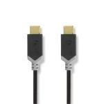 Billede af USB kabel 3.2 Gen 1 Type C Han 5 Gbps 60 W Nikkelplateret 1.00 m Runde PVC Anthracite Window Box