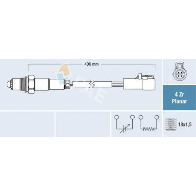 Billede af FAE 77253 Lambdasonde foran katalysatoren Reguleringssonde FORD: FIESTA 6, 5, Focus 2, MAZDA: 2 Hatchback