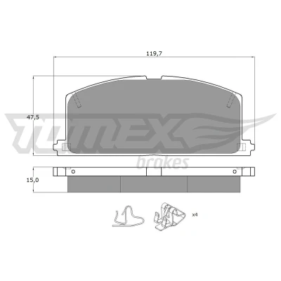 Billede af TOMEX brakes TX 10 17 Bremseklodser foraksel med akustisk advarsel for slid tilbehør TOYOTA: MR2 II Coupe, Corolla VIII Liftback