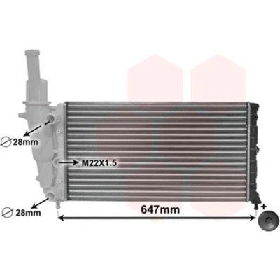 Billede af VAN WEZEL 17002140 Radiator Aluminium 577 322 23 *** IR PLUS med afdækningspropper Mekanisk fuget køleripper FIAT: Punto I Hatchback