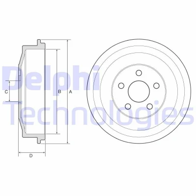 Billede af DELPHI BF640 Bremsetromler uden ABS sensorring, hjullejer 279 CHRYSLER: PT Cruiser Stationcar