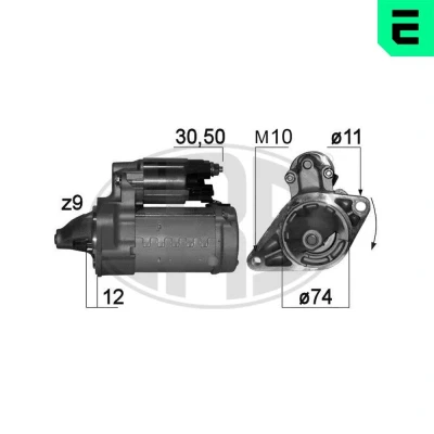 Billede af ERA 220776A Starter 12 1,3 9 30 50 74 TOYOTA: Yaris II Hatchback, I Hatchback