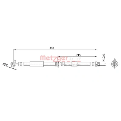 Billede af METZGER 4112536 Bremseslange 410 F10x1