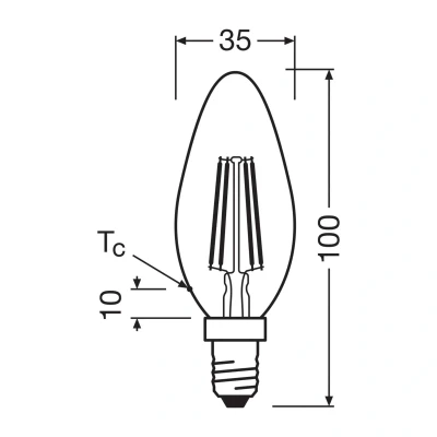 Billede af OSRAM LED stearinlys mat E14 2,2W 2700K 470lm 2 pak