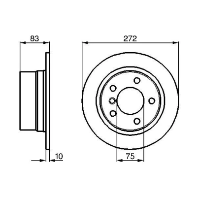 Billede af BOSCH 0 986 478 439 Bremseskiver 271,8 10 5 120 fuldstændigt coatet BMW: Z3 Roadster