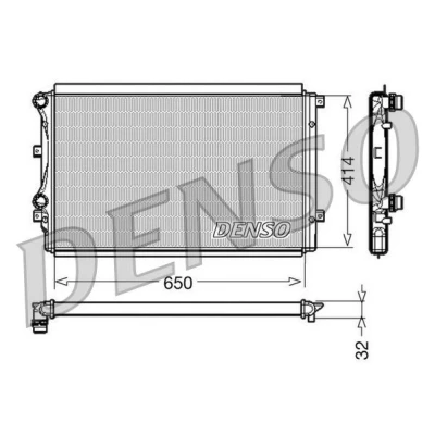 Billede af DENSO DRM32015 Radiator Aluminium 650 414 32 VOLKSWAGEN: GOLF 5, Touran I, 6, SKODA: Octavia 2 Combi, II Hatchback, SEAT: Altea