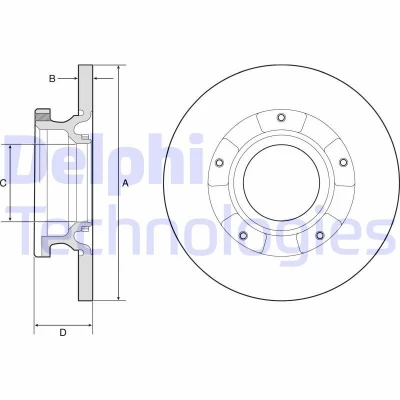 Billede af DELPHI BG4784C Bremseskiver 288 16 5 fuldstændigt coatet ubehandlet uden hjullejer, med ABS sensorring FORD: Tourneo Custom V362 Bus