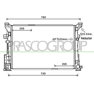Billede af PRASCO ME328R001 Radiator Aluminium 640mm 421mm 18mm Loddet køleripper