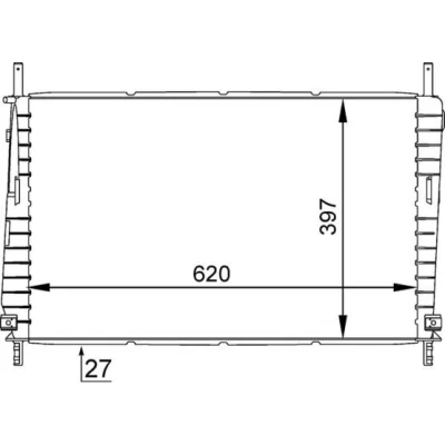 Billede af MAHLE ORIGINAL CR 1141 000S Radiator til køretøjer med klimaanlæg 621 388 27 Loddet køleripper FORD: MONDEO 3 Stufenheck,