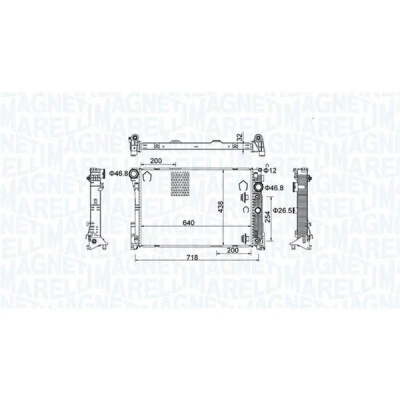 Billede af MAGNETI MARELLI 350213159800 Radiator 640 438 32 Loddet køleripper MERCEDES BENZ: E klasse Sedan, T modell, C Coupe