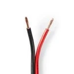 Billede af Højtaler Kabel 2x 2.50 mm² CCA 25.0 m Runde PVC Rød / Sort Folie