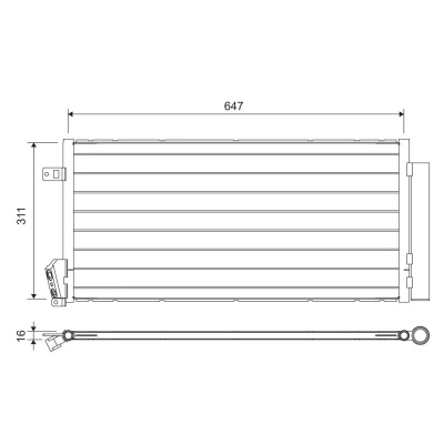 Billede af VALEO 814377 Kondensator med tørrer 12mm 9mm Aluminium 311mm R134a