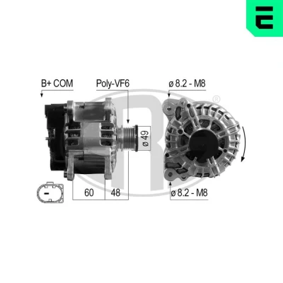 Billede af ERA 210706A Generator 14V 140A AUDI: A4 B8 Avant, A5 Sportback, Allroad, VOLKSWAGEN: Passat B7 Variant, Sharan II, Multivan 5 (7HM