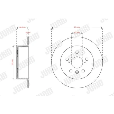 Billede af FERODO Bremseskive 281mm 10mm 5 fuldstændigt coatet DDF3191C 4243106120 Bremseskiver, Skivebremser