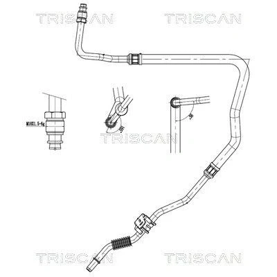 Billede af TRISCAN 8516 28016 Hydraulikslange, styretøj fra tandstang til kølerør