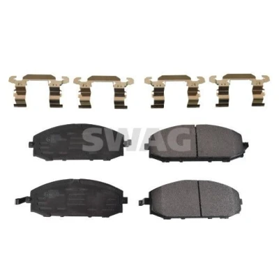 Billede af SWAG 33 10 5394 Bremseklodser foraksel med akustisk advarsel for slid anti knirke plade, befæstelsesmateriale NISSAN: Patrol GR 5 SUV
