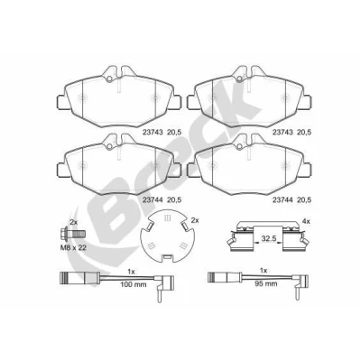 Billede af BRECK 23743 00 701 10 Bremseklodser Ekskl. slidadvarselskontakt MERCEDES BENZ: E klasse Sedan, T modell