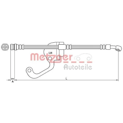 Billede af METZGER 4116229 Bremseslange 428 M10 x 1 SF HYUNDAI: Terracan