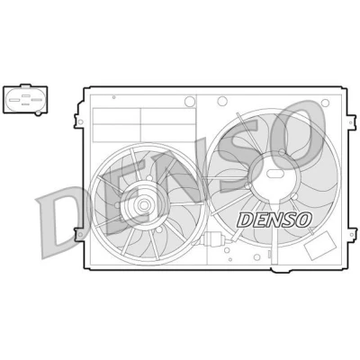 Billede af DENSO DER32012 Køleventilator 295, 360 12 200/150 VOLKSWAGEN: GOLF 5, 6, Passat B6 Sedan, SKODA: Octavia 2 Combi, II Hatchback