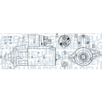 Billede af MAGNETI MARELLI 063721584010 Starter 12 1,7 11 VOLKSWAGEN: Multivan 5 (7HM, Transporter 5, Touran I, SKODA: Octavia 2 Combi, II Hatchback