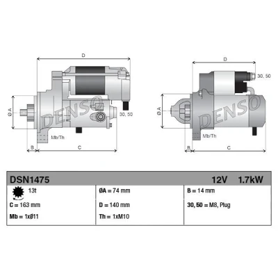 Billede af DENSO DSN1475 Starter 12 1,7 13