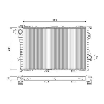 Billede af VALEO 701248 Radiator Aluminium 650mm 433mm 34mm uden kølemiddelregulering