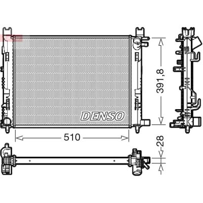 Billede af DENSO DRM23109 Radiator 510 392 28 RENAULT: Clio 4, DACIA: Dokker Express