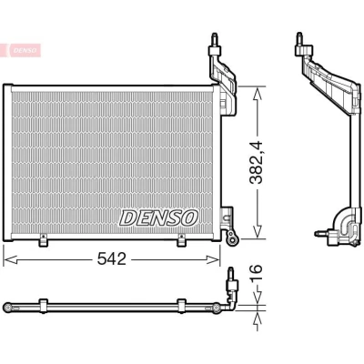Billede af DENSO DCN10048 Kondensator uden tørrer R 134a FORD: FIESTA 6