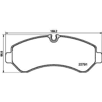 Billede af HELLA 8DB 355 039 131 Bremseklodser Forberedt til slidindikator MERCEDES BENZ: Sprinter 5 t Van
