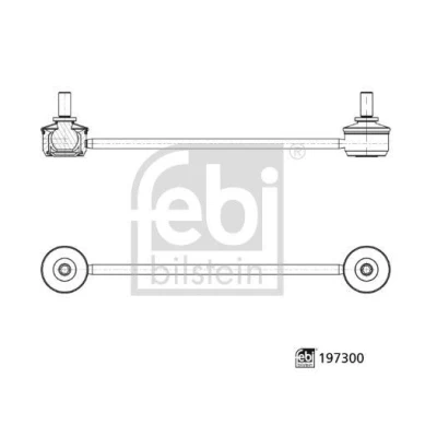 Billede af FEBI BILSTEIN 197300 Stabstag venstre foraksel 323mm M10 x 1,5 med møtrikker Stål PEUGEOT: 208 II Hatchback, OPEL: Corsa F Hatchback