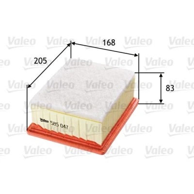 Billede af VALEO 585047 Luftfilter 83 168 205 Filterindsats med forfilter CITROËN: Berlingo / First I, I Van