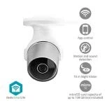 Billede af Nedis SmartLife udendørskamera Wi Fi Full HD 1080p IP65 Cloud / MicroSD 12 VDC Nattesyn Android &amp; iOS Hvid Sølv