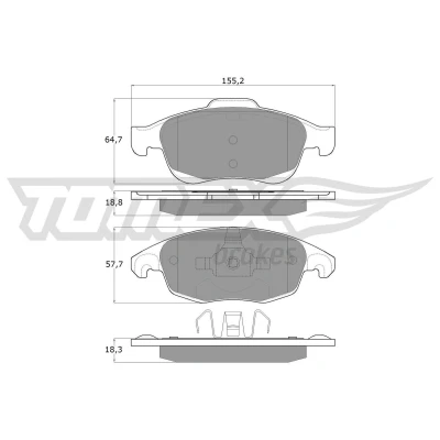 Billede af TOMEX brakes TX 14 84 Bremseklodser foraksel CITROËN: C4 II Hatchback, I Grand Picasso, Picasso 1, PEUGEOT: 5008 I, Partner Van