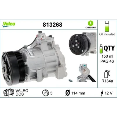 Billede af VALEO 813268 Kompressor DCS 12 PAG 46 R 134a med kompressorolie NEW ORIGINAL PART