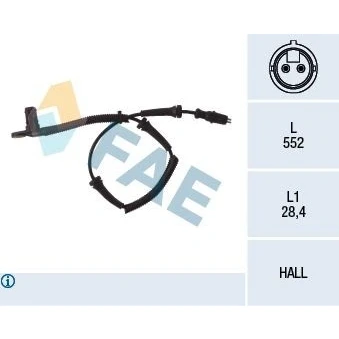 Billede af FAE 78027 ABS sensor foraksel aktiv 2 552 RENAULT: MASTER Kasten