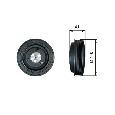 Billede af GATES TVD1134 Remskive Krumtapaksel 165 uden tilbehør FleetRunner Micro V Stretch Fit