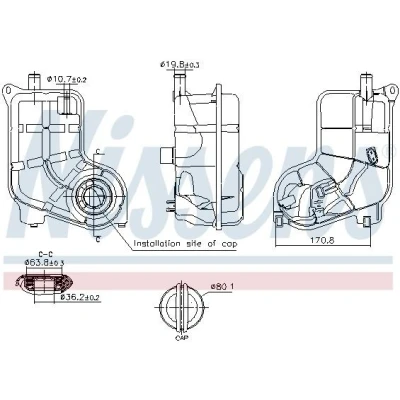Billede af NISSENS 996287 Ekspansionsbeholder 1,6 med kappe, sensor AUDI: A4 B6 Sedan, B7 Avant, VOLKSWAGEN: Passat B5 GP Variant