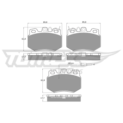 Billede af TOMEX brakes TX 10 55 Bremseklodser foraksel Inkl. slidadvarselskontakt PEUGEOT: 205 II Hatchback, 309 Cabriolet
