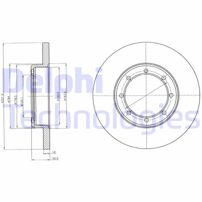 Billede af DELPHI BG4344 Bremseskiver 302 18 8 fuldstændigt olieret ubehandlet uden hjullejer, ABS sensorring RENAULT: MASTER 3, 3 Kasten
