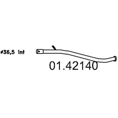 Billede af MTS 01.42140 Udstødningsrør 1450 bag til bagerste lydpotte PEUGEOT: 206 Hatchback, FORD: Fusion Stationcar, FIESTA 5