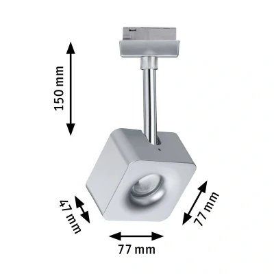 Billede af Paulmann URail Cube LED spot, dæmpes 2.700 K krom